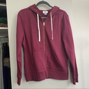 Old Navy Burgundy Zippered Hoodie